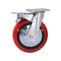 Roue de roulette en PVC rouge de 8 pouces